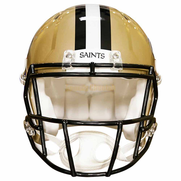 New Orleans Saints Riddell Speed Authentic Helmet Front View