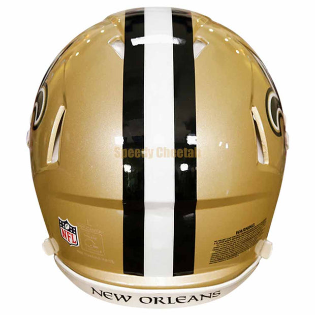 New Orleans Saints Riddell Speed Authentic Helmet Back View