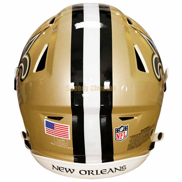 New Orleans Saints Riddell SpeedFlex Authentic Helmet Back View