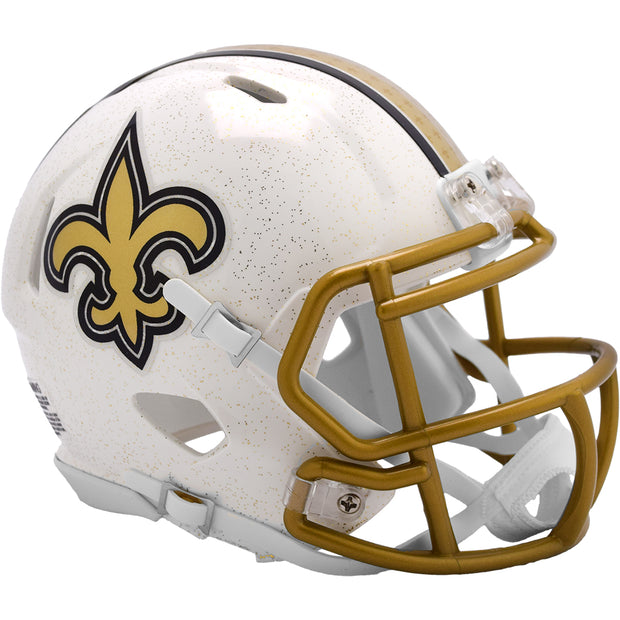 New Orleans Saints Riddell Speed Mini Helmet - White Alternate 2025