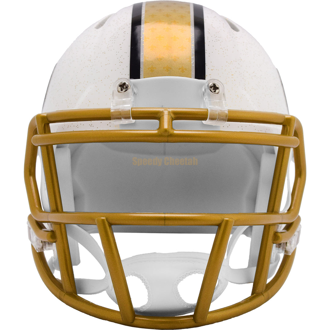 New Orleans Saints Riddell Speed Mini Helmet - White Alternate 2025