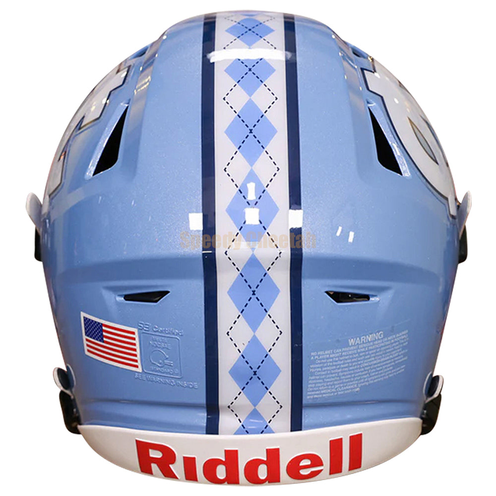 authentic unc football helmet North Carolina Tar Heels Helmet Riddell Authentic Full Size SpeedFlex Style Argyle Stripe