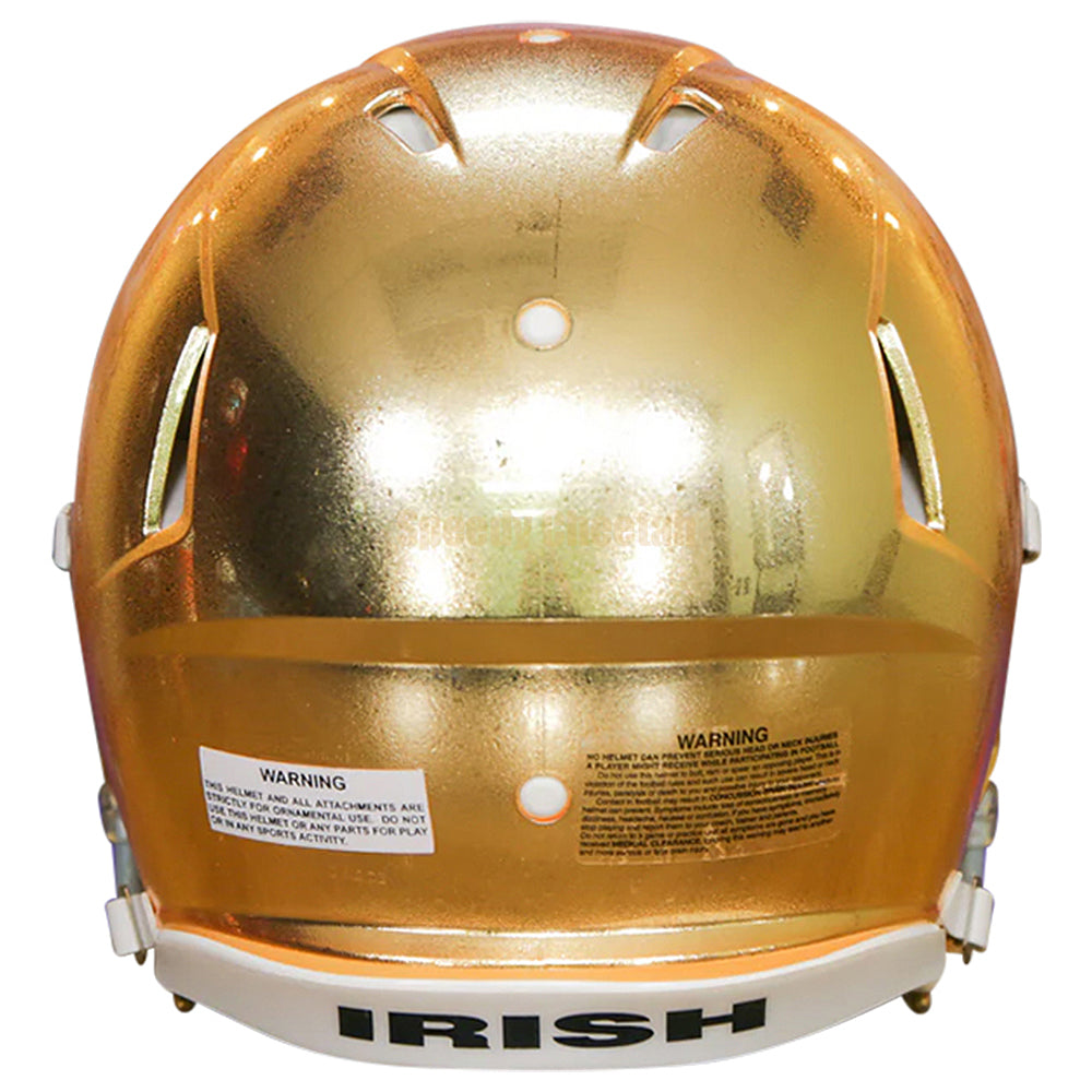 do notre dame football helmets have real gold in them Notre Dame Fighting Irish Riddell Speed Authentic Helmet