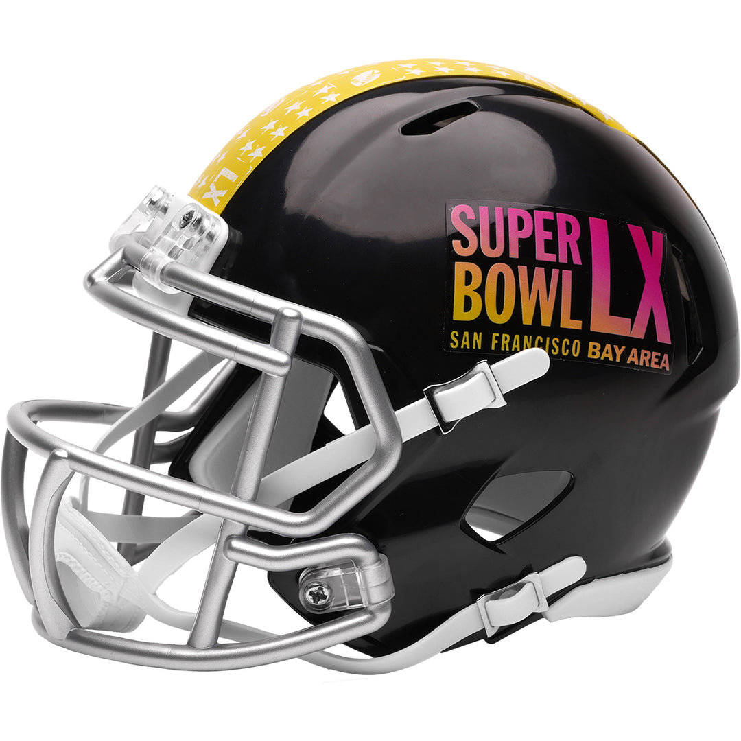 Super Bowl 60 Riddell Speed Mini Helmet – The Speedy Cheetah Super Bowl 60 Riddell Speed Mini Helmet – The Speedy Cheetah