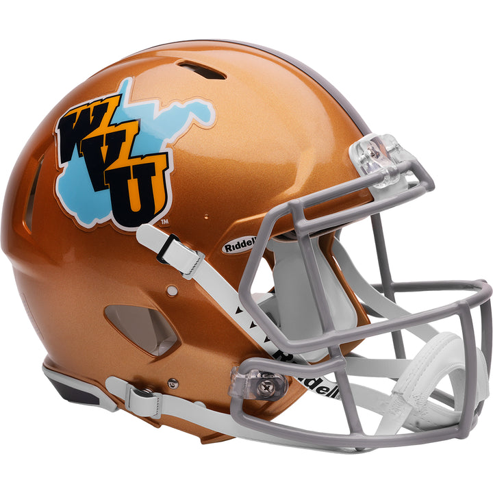 West Virginia Mountaineers Riddell Speed Authentic Helmet - Gold Throwback