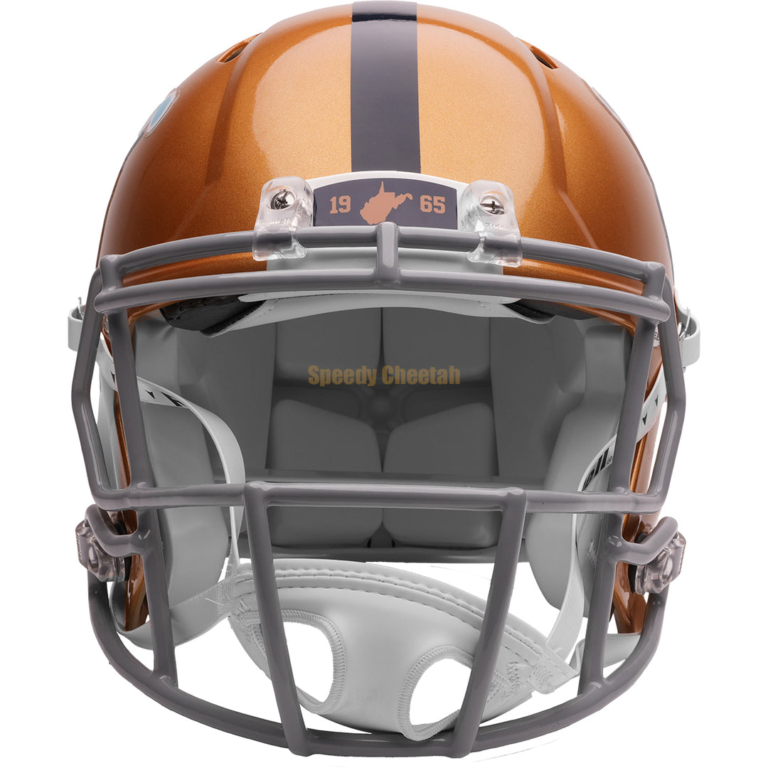West Virginia Mountaineers Riddell Speed Authentic Helmet - Gold Throwback
