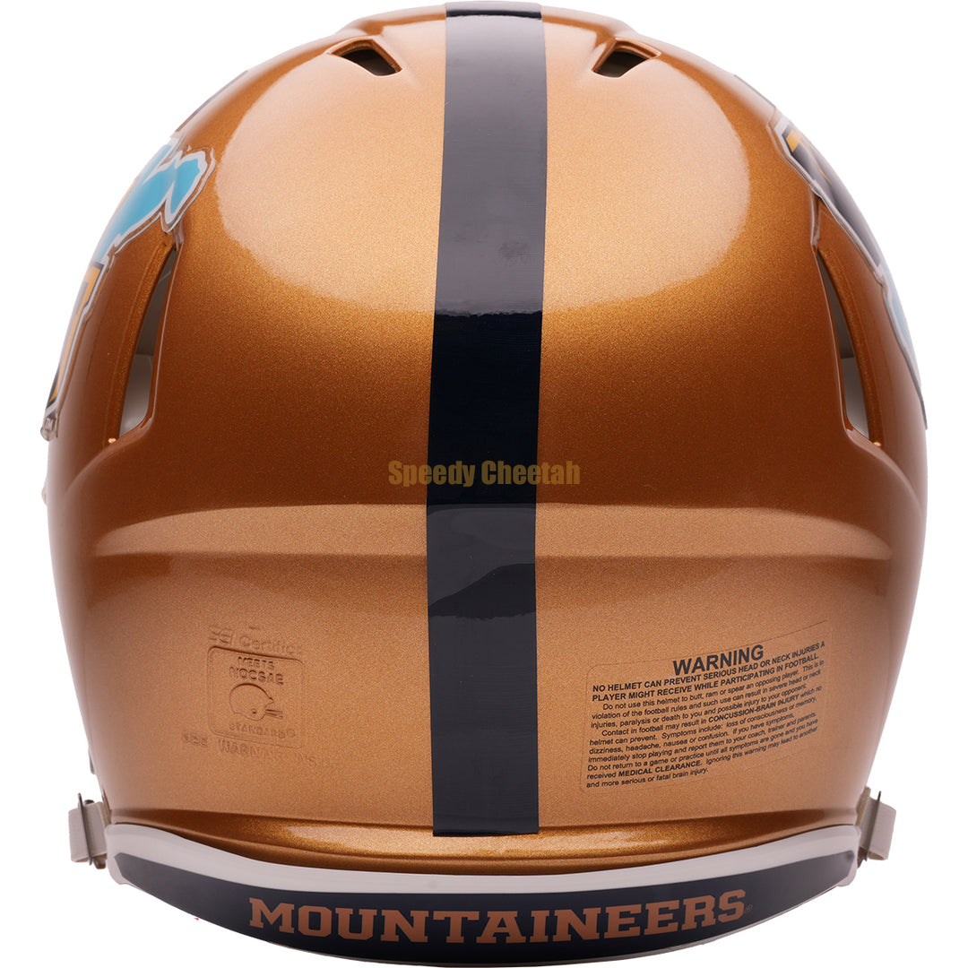 West Virginia Mountaineers Riddell Speed Authentic Helmet - Gold Throwback