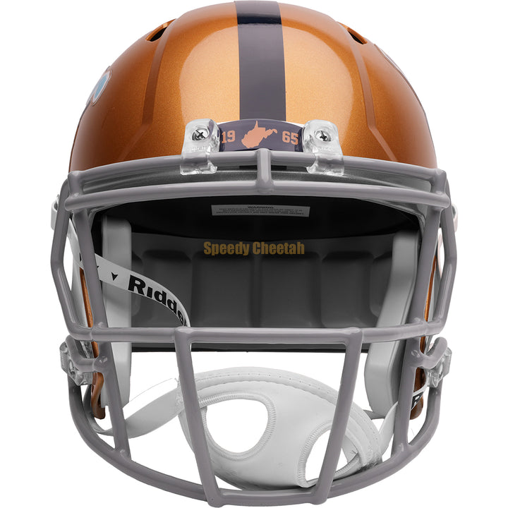 West Virginia Mountaineers Riddell Speed Replica Helmet - Gold Throwback