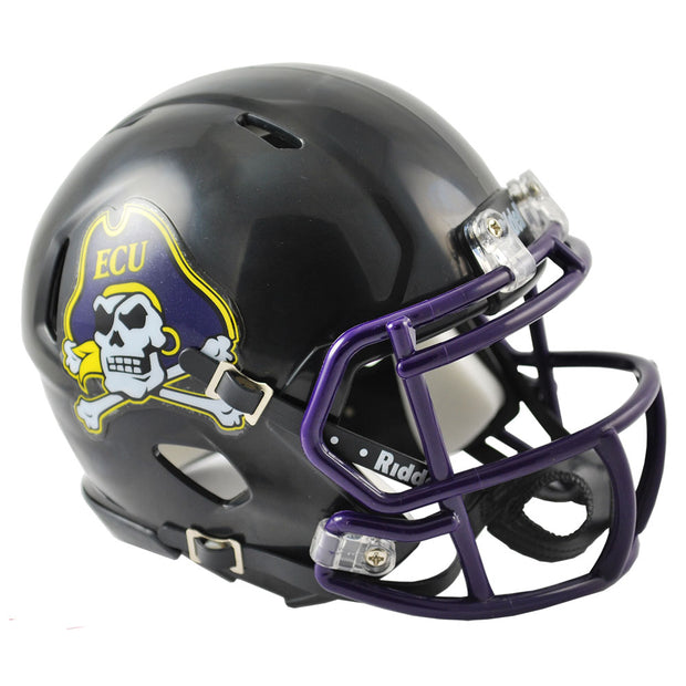ECU Pirates Glossy Black Riddell Speed Mini Football Helmet