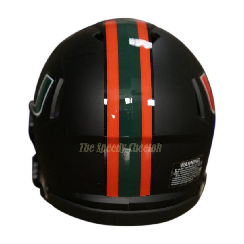 Miami Hurricanes Riddell Speed Mini Helmet - 2017 Nights Satin Black