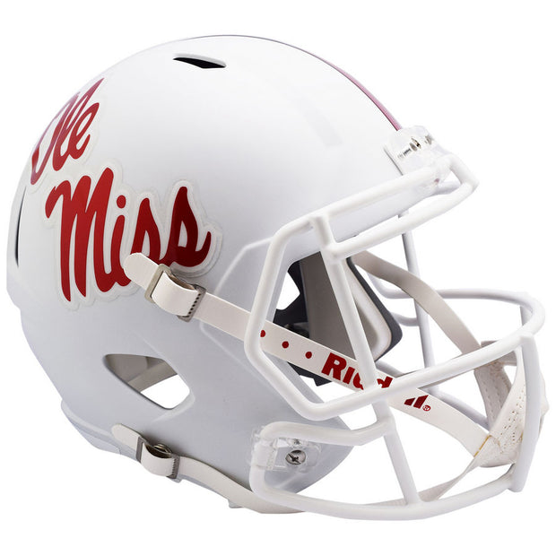Ole Miss Rebels White Riddell Speed Full Size Replica Football Helmet