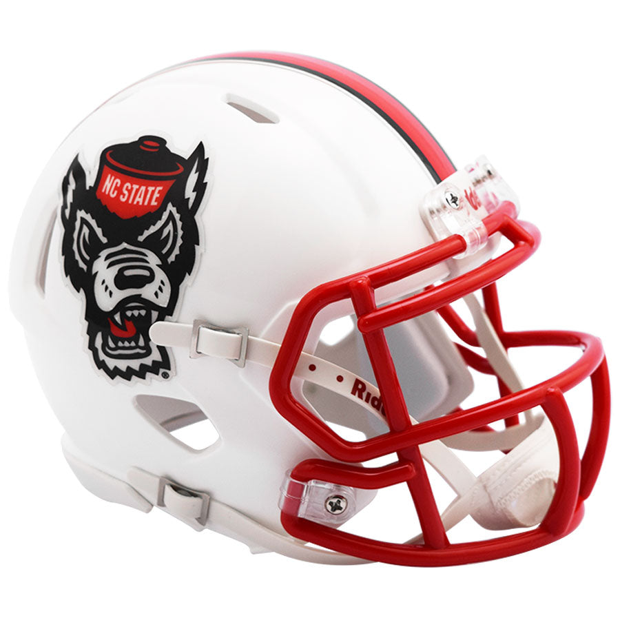 NC State Wolfpack Riddell Speed Mini Helmet - White Tuffy