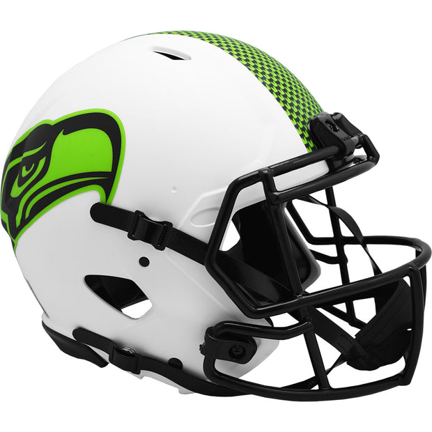 Seattle Seahawks White Lunar Eclipse Speed Authentic Football Helmet