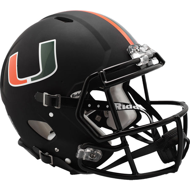 Miami Hurricanes Black Riddell Speed Authentic Football Helmet