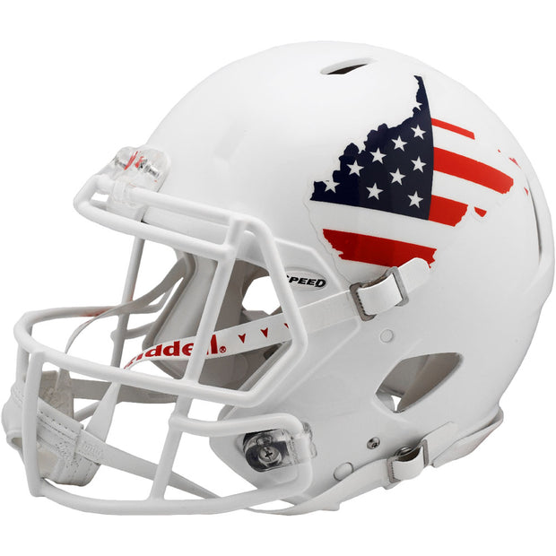 West Virginia Mountaineers Stars & Stripes Riddell Speed Authentic Football Helmet