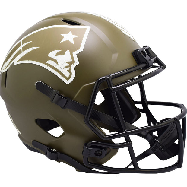 New England Patriots Riddell Salute To Service Replica Football Helmet