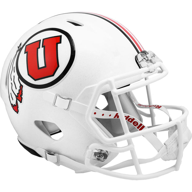 Utah Utes White Riddell Speed Full Size Replica Football Helmet