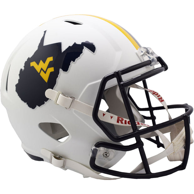 West Virginia Mountaineers Backyard Brawl Riddell Speed Replica Football Helmet