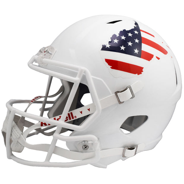 West Virginia Mountaineers Stars & Stripes Riddell Speed Full Size Replica Football Helmet