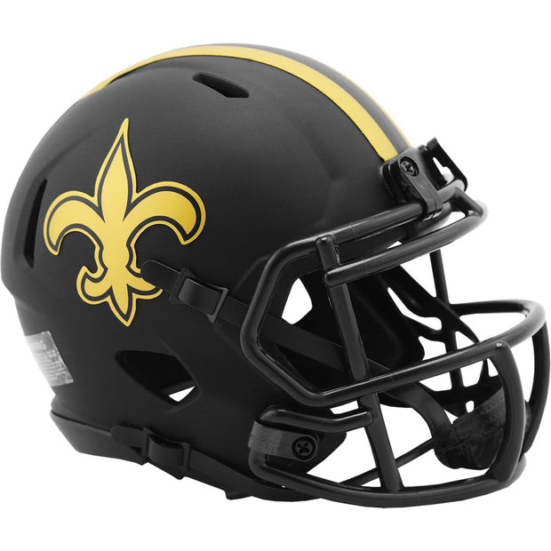 New Orleans Saints Riddell Black Eclipse Mini Football Helmet
